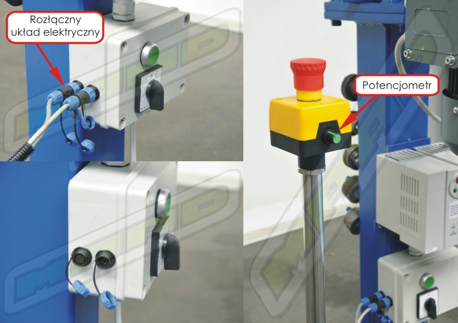 Detachable electrical system and potentiometer on the control panel